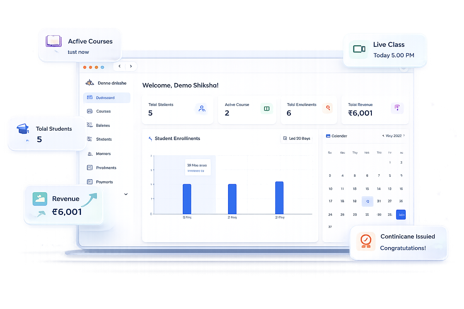 Simple Shiksha LMS Dashboard